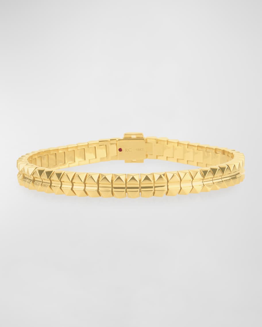 Image 1 of 4: Rock and Diamonds 18k Yellow Gold Bracelet, 6.6"
