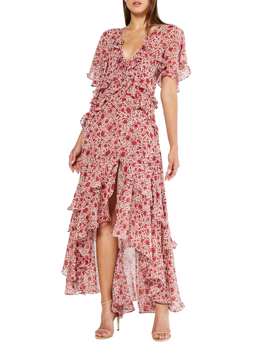 MISA Los Angeles Katarina Floral Print Chiffon Dress | Neiman Marcus