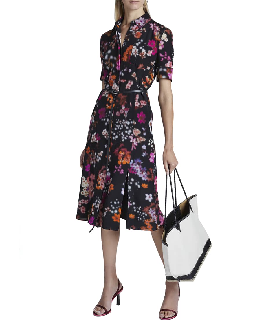 Altuzarra Floral Print Belted Shirtdress | Neiman Marcus