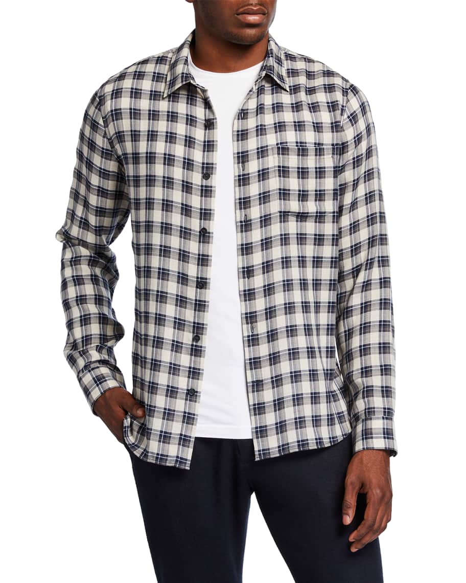 Vince Men's Classic Plaid Sport Shirt Neiman Marcus