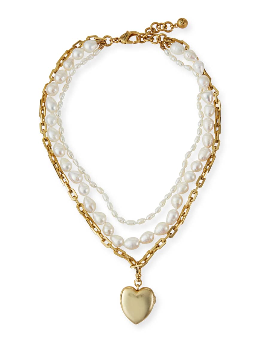 Lulu Frost Love of Pearl Heart Locket Necklace | Neiman Marcus
