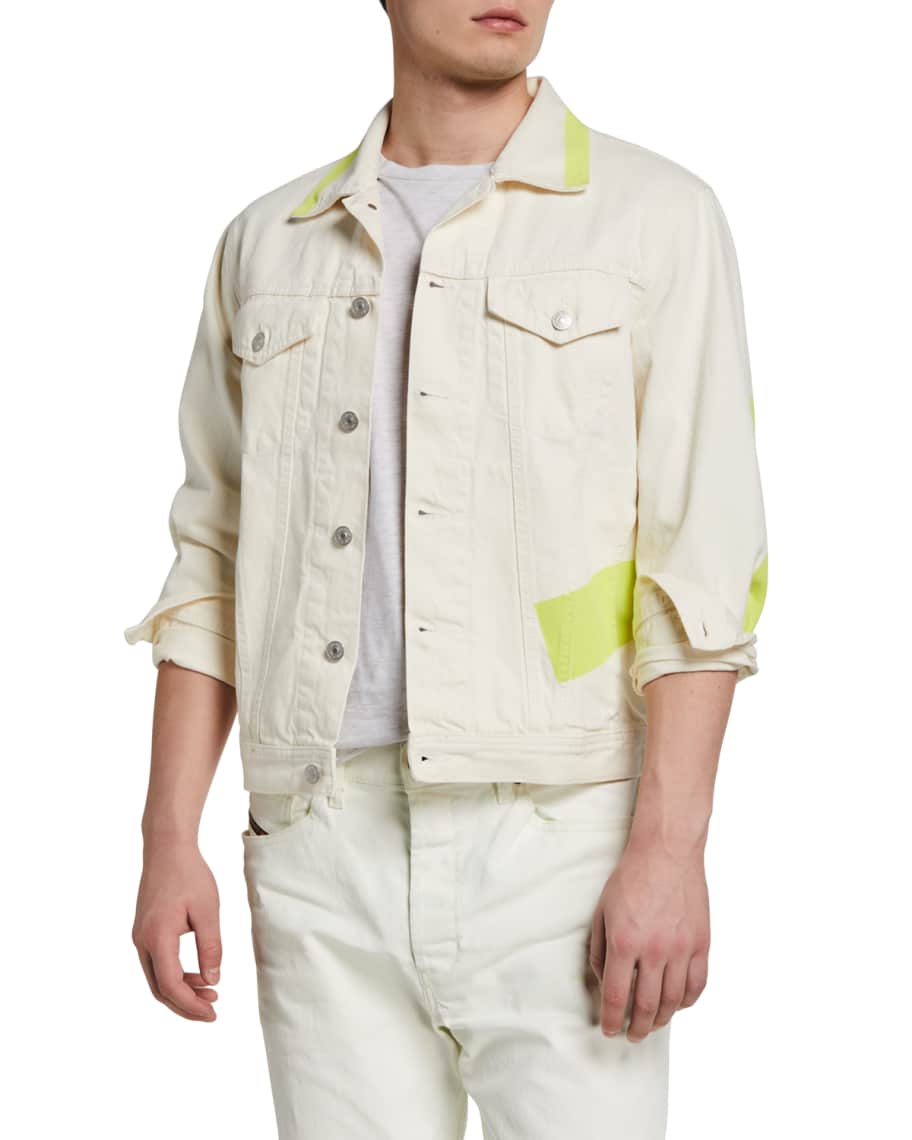 Neon denim jacket mens clearance