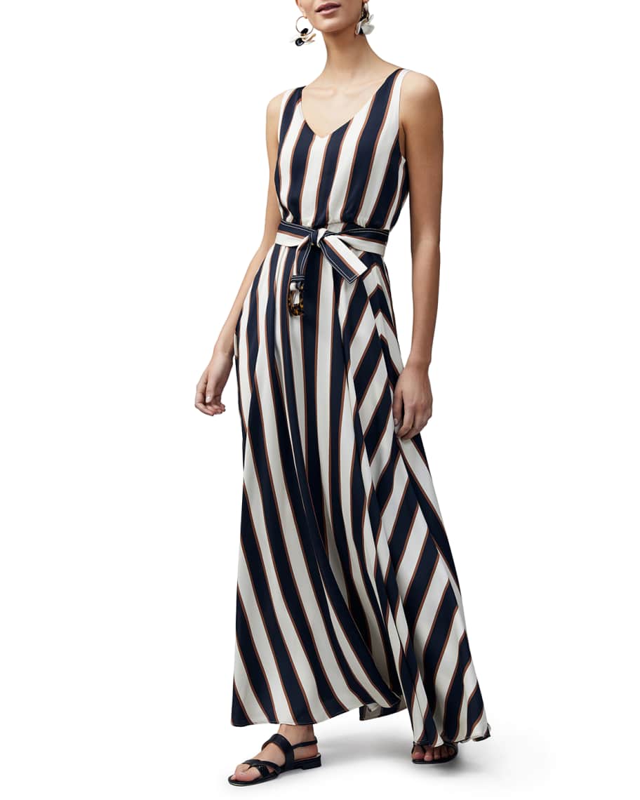 Lafayette 148 New York Memphis Seaside Stripe Sleeveless Maxi Dress ...