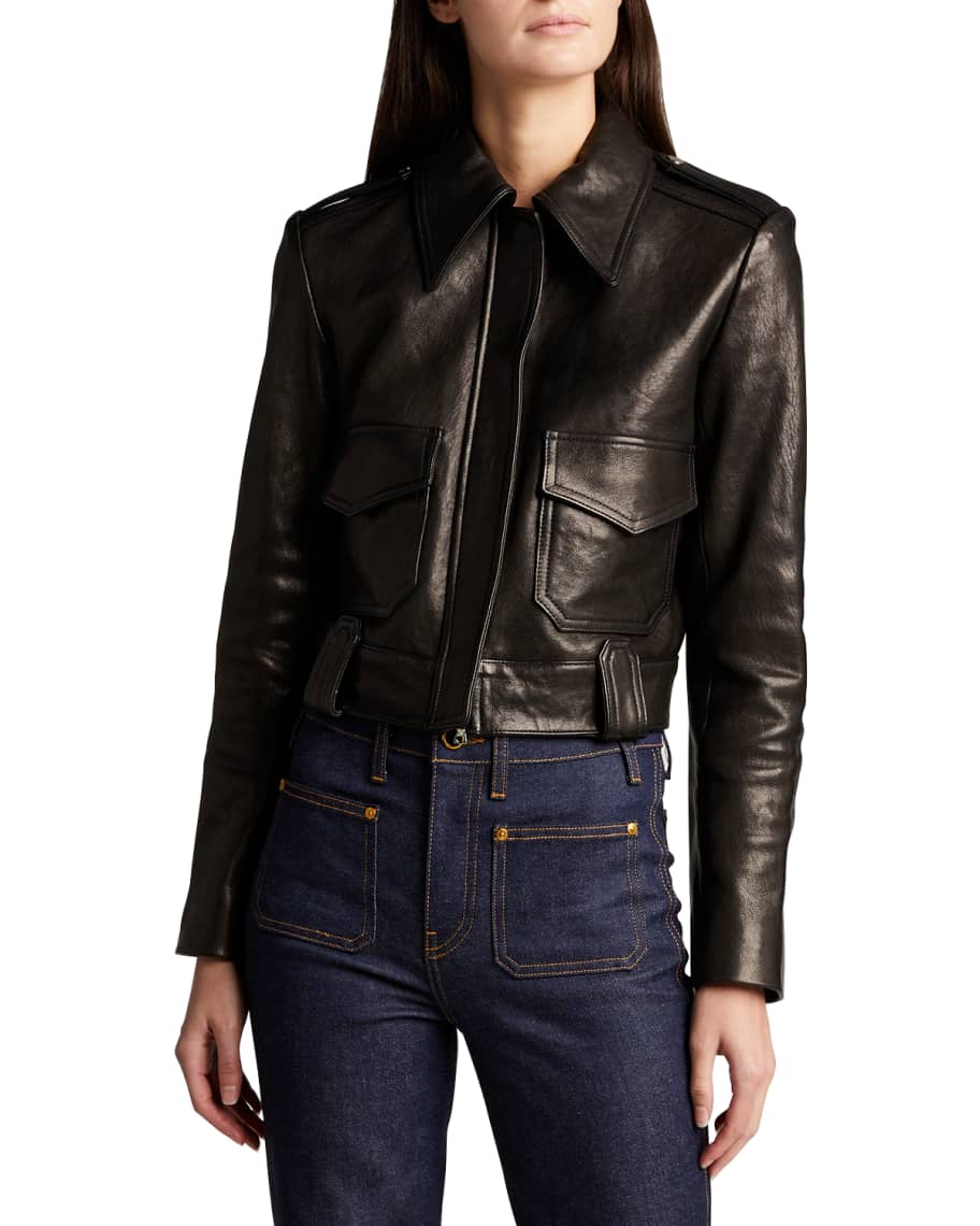 Khaite Cordelia Moto Leather Jacket | Neiman Marcus