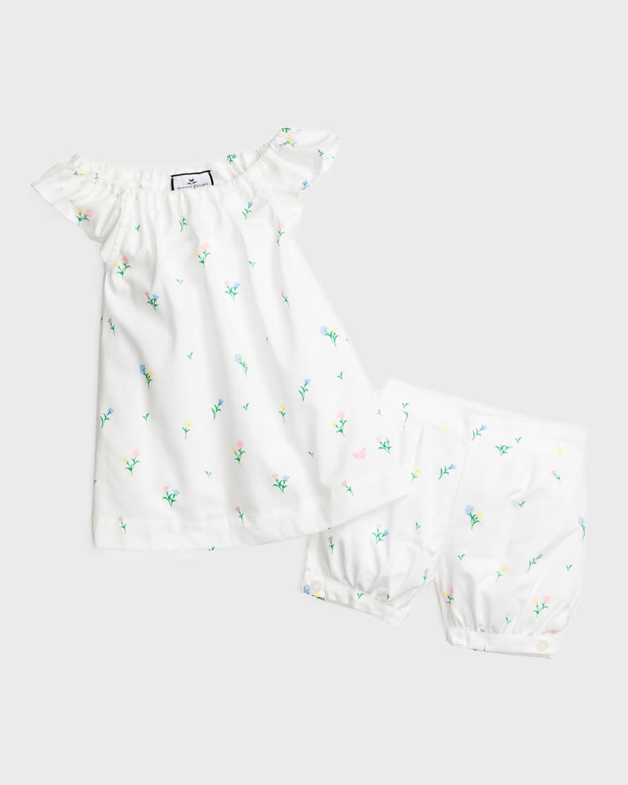 Petite Plume Kid's Isabelle Tulip-Print Pajama Set, Size 6M-14 | Neiman ...