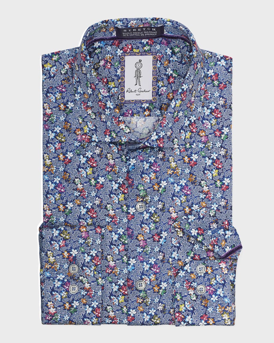 Robert Graham Men's Aguilar Floral-Print Sport Shirt | Neiman Marcus