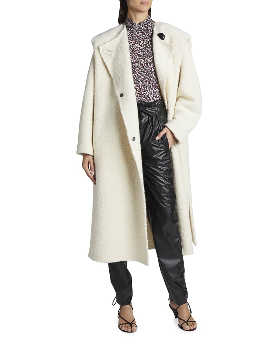 Isabel Marant Double-Breasted Sherpa Coat | Neiman Marcus
