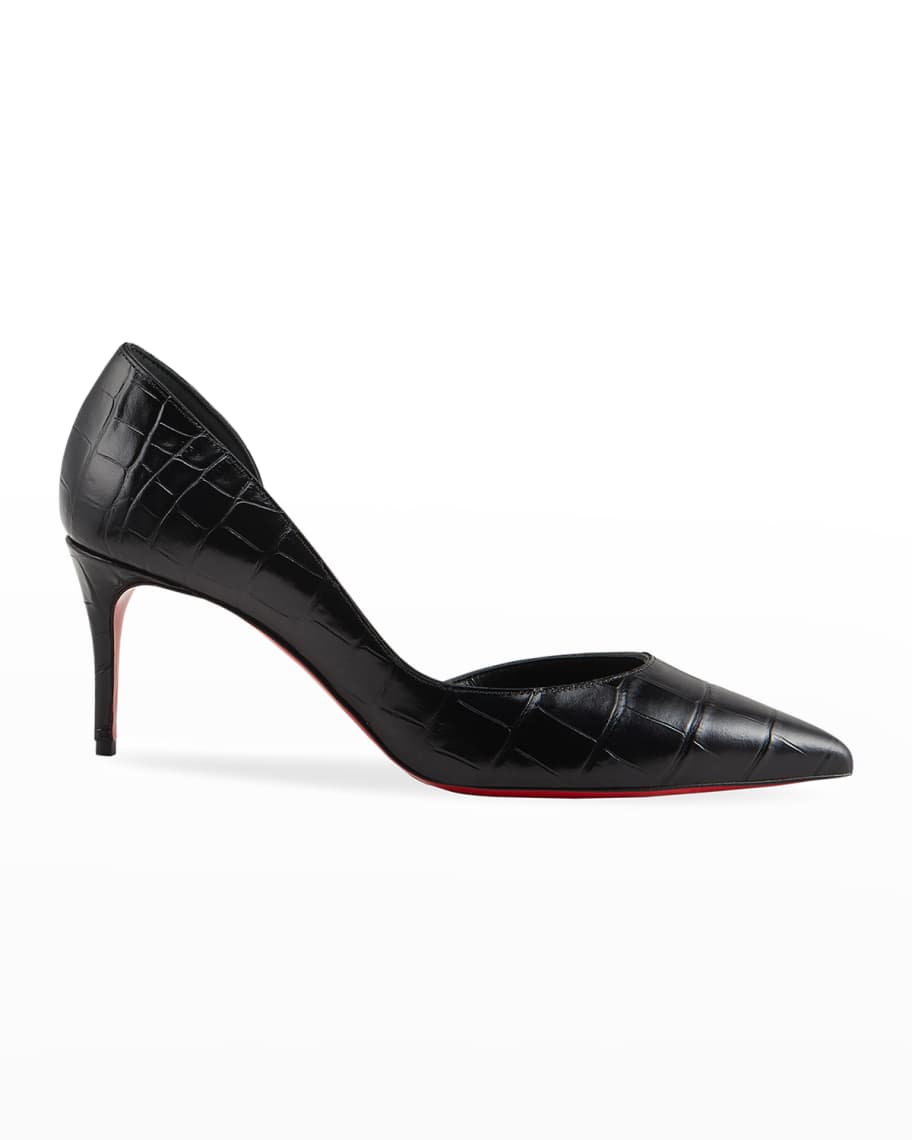 Christian Louboutin Iriza Mock Croc 70mm Half d Orsay Red Sole
