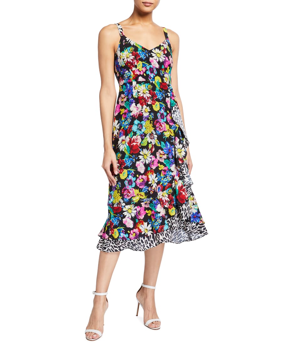 Nanette Lepore Flamenco Floral-Print Slip Dress | Neiman Marcus