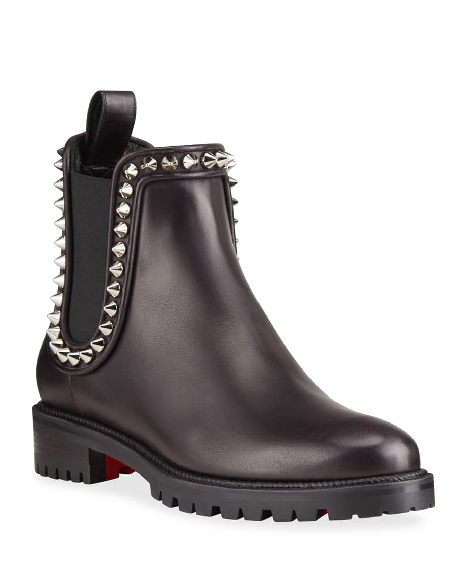 Christian Louboutin Capahutta Spiked Leather Ankle Booties