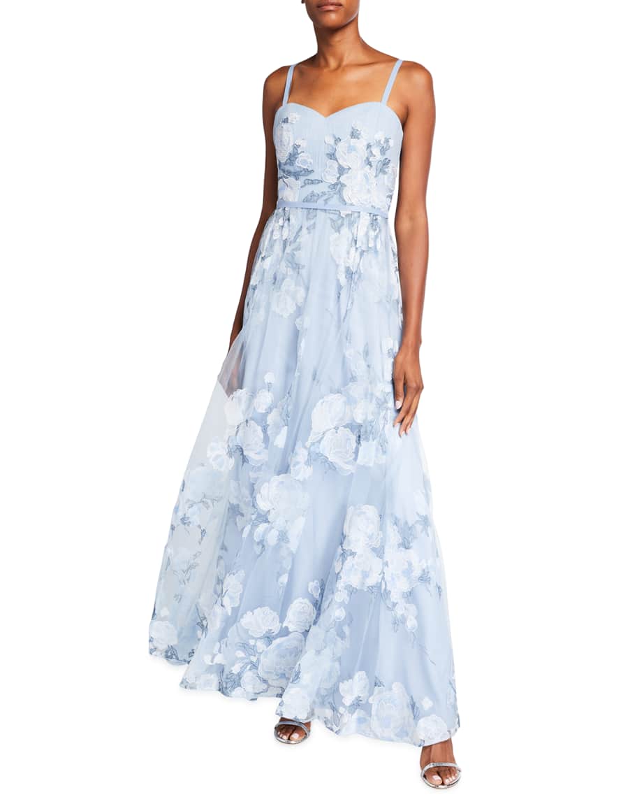 Marchesa notte embroidered corset gown cheap