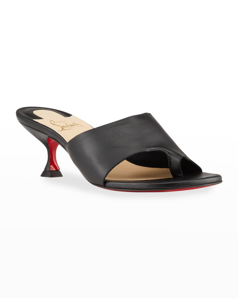 christian louboutin viva cancan red sole slide sandals