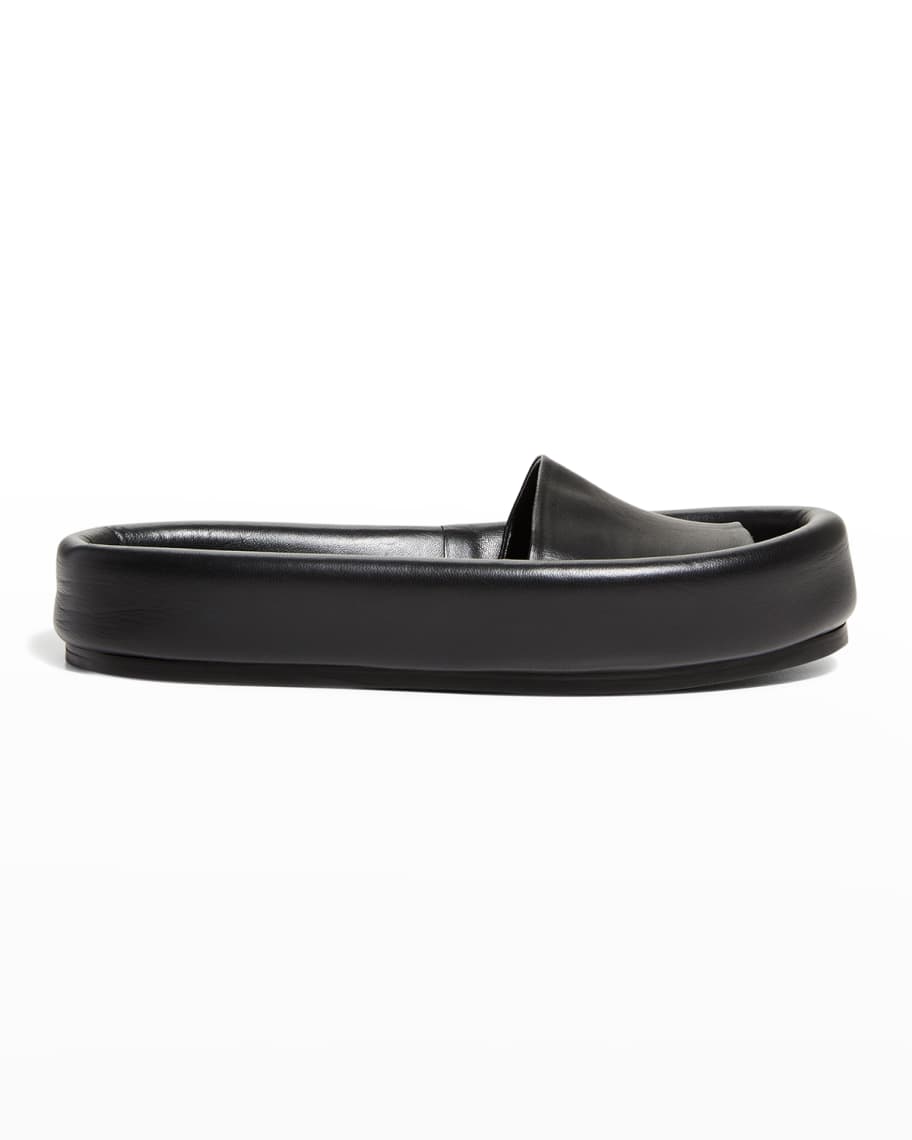 Khaite Venice Leather Pool Slide Sandals | Neiman Marcus