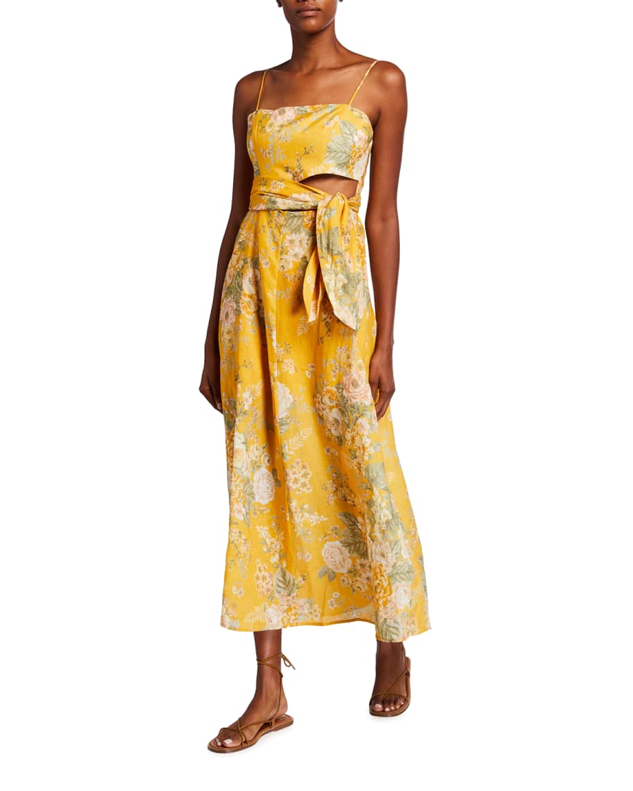 Zimmermann Amelie Linen ScarfTie Dress Neiman Marcus