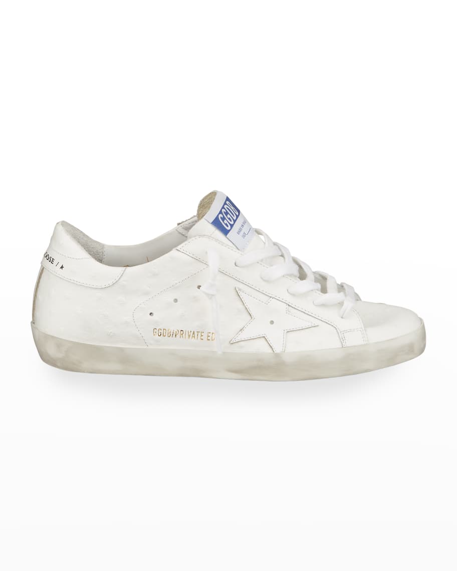 Golden Goose Superstar Ostrich-Stamped Court Sneakers | Neiman Marcus