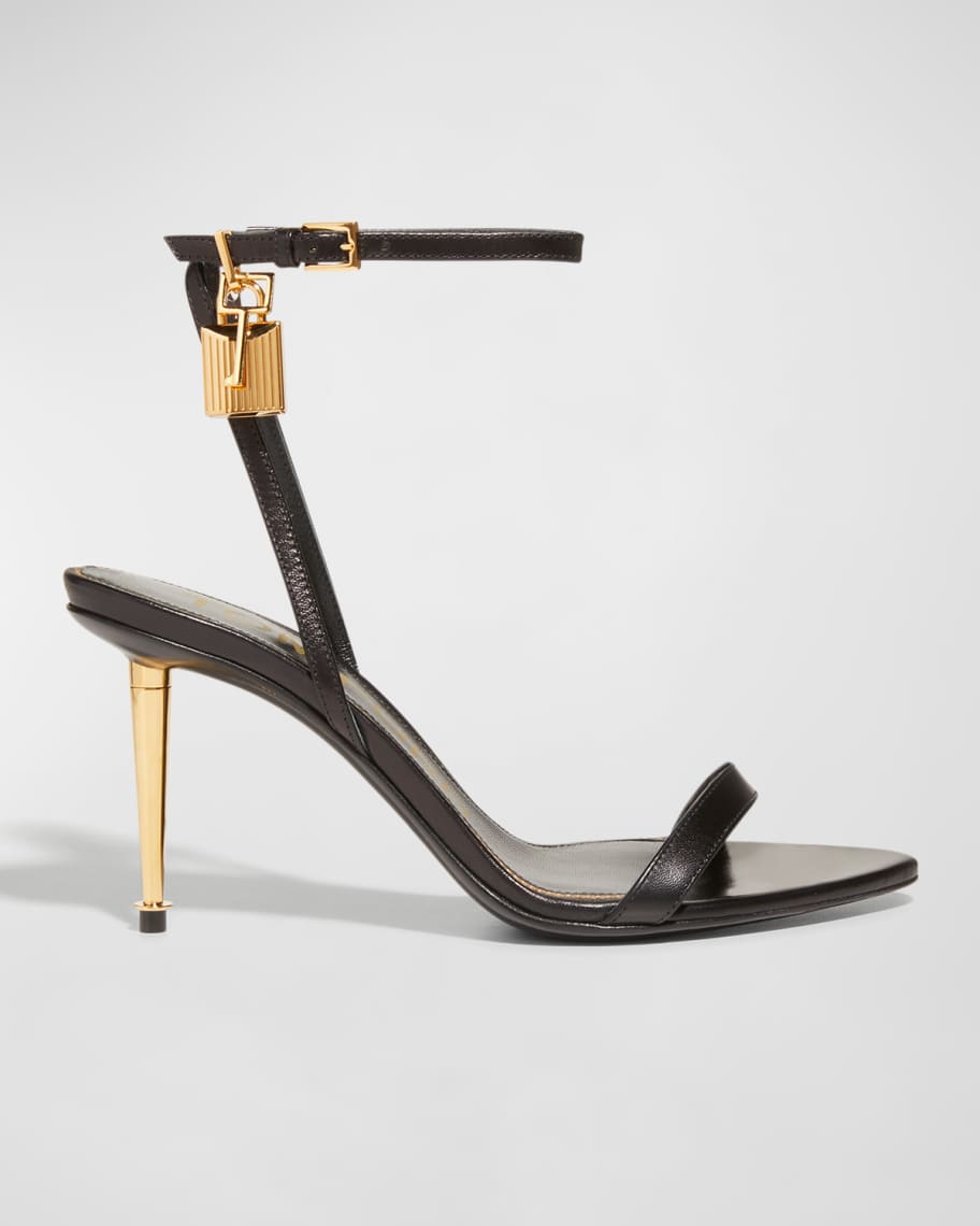 TOM FORD Lock Leather Sandals | Neiman Marcus