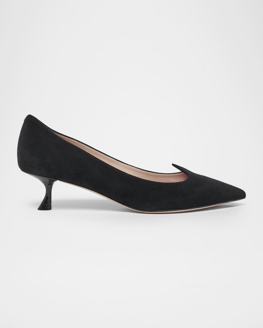 【送料 関税込】ROGER VIVIER I Love Vivier suede pumps Roger Vivier I Love Vivier Suede Kitten-Heel Pumps | Neiman