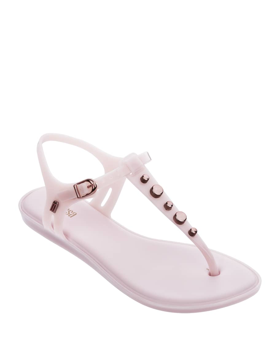 Melissa Solar Studded Jelly Thong Sandals | Neiman Marcus