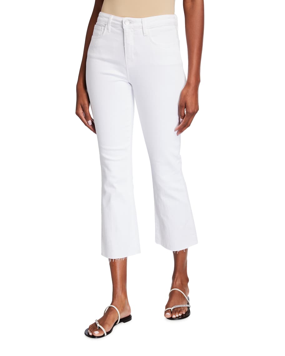 L'Agence Kendra High-Rise Crop Flare Jeans | Neiman Marcus