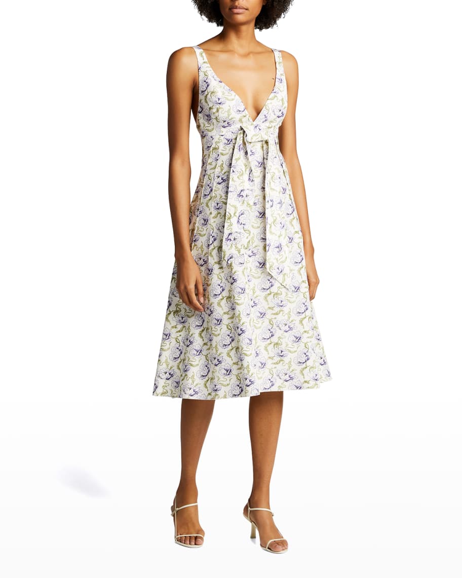 Brock Collection Floral-Print Cotton-Blend Dress | Neiman Marcus