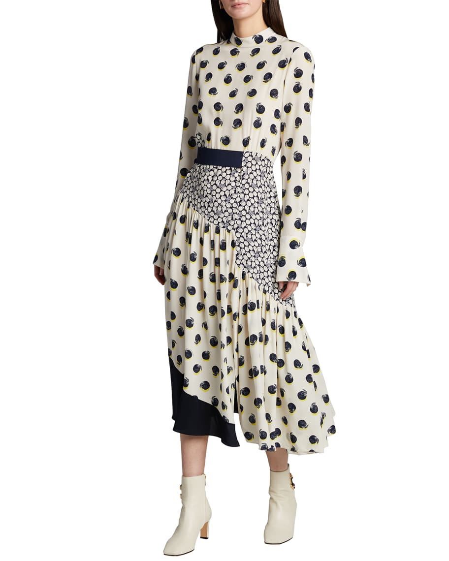 Stella McCartney Amora Silk Fruit-Print Dress | Neiman Marcus