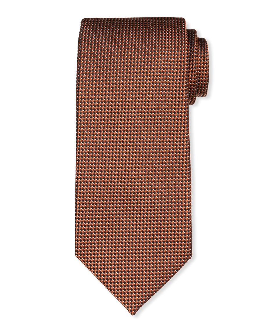 TOM FORD Men's Micro-Pattern Mulberry Silk Tie | Neiman Marcus