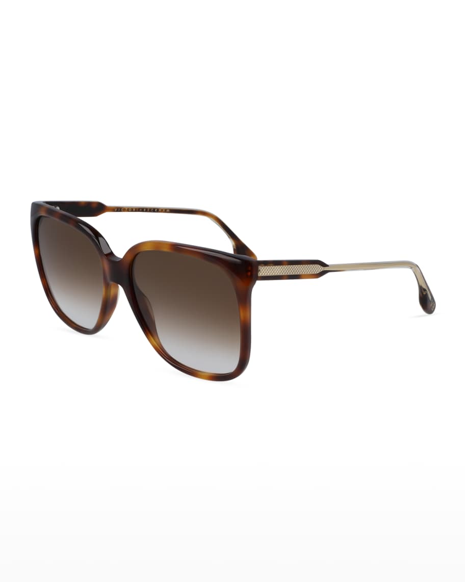 Victoria Beckham Guilloche Square Acetate Sunglasses | Neiman Marcus