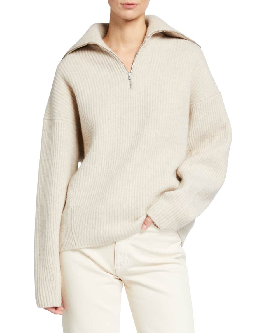 Vince ribbed half zip sweater hot sale