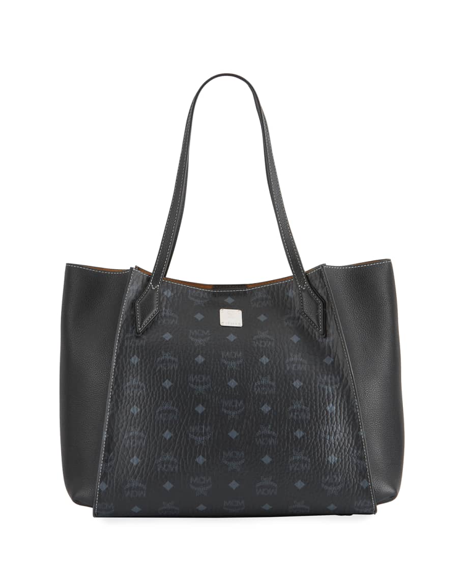 MCM Luisa Medium Visetos Leather Block Shopper Bag Neiman Marcus