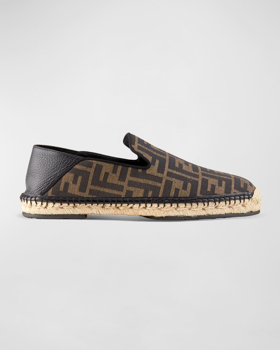 Fendi Men s FF Logo Nylon Leather Espadrilles Neiman Marcus