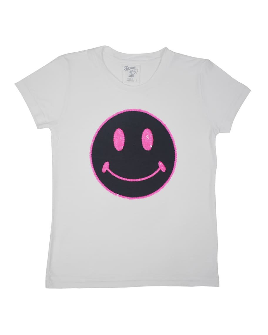 Flowers by Zoe Girl's Smiley Face Graphic Tee, Size S-XL | Neiman Marcus