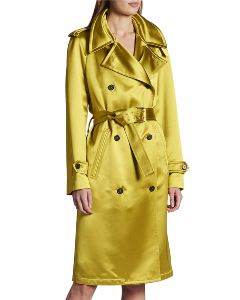 TOM FORD Belted Satin Trench Coat | Neiman Marcus