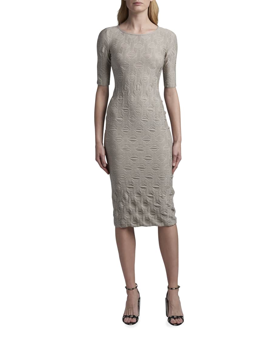 Giorgio Armani Geometric Jacquard Midi Dress | Neiman Marcus