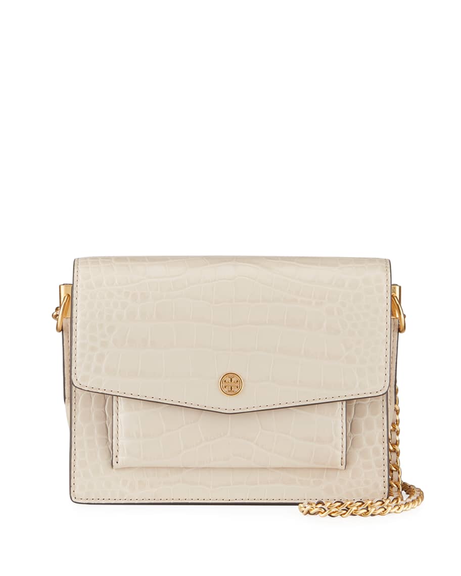 Tory Burch Robinson Embossed Double-Strap Convertible Shoulder Bag