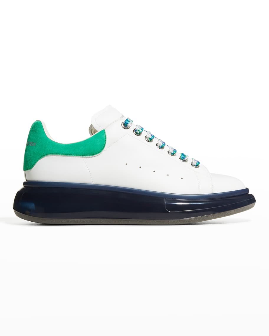 Alexander McQueen Men s Clear Sole Leather Suede Sneakers Neiman Marcus
