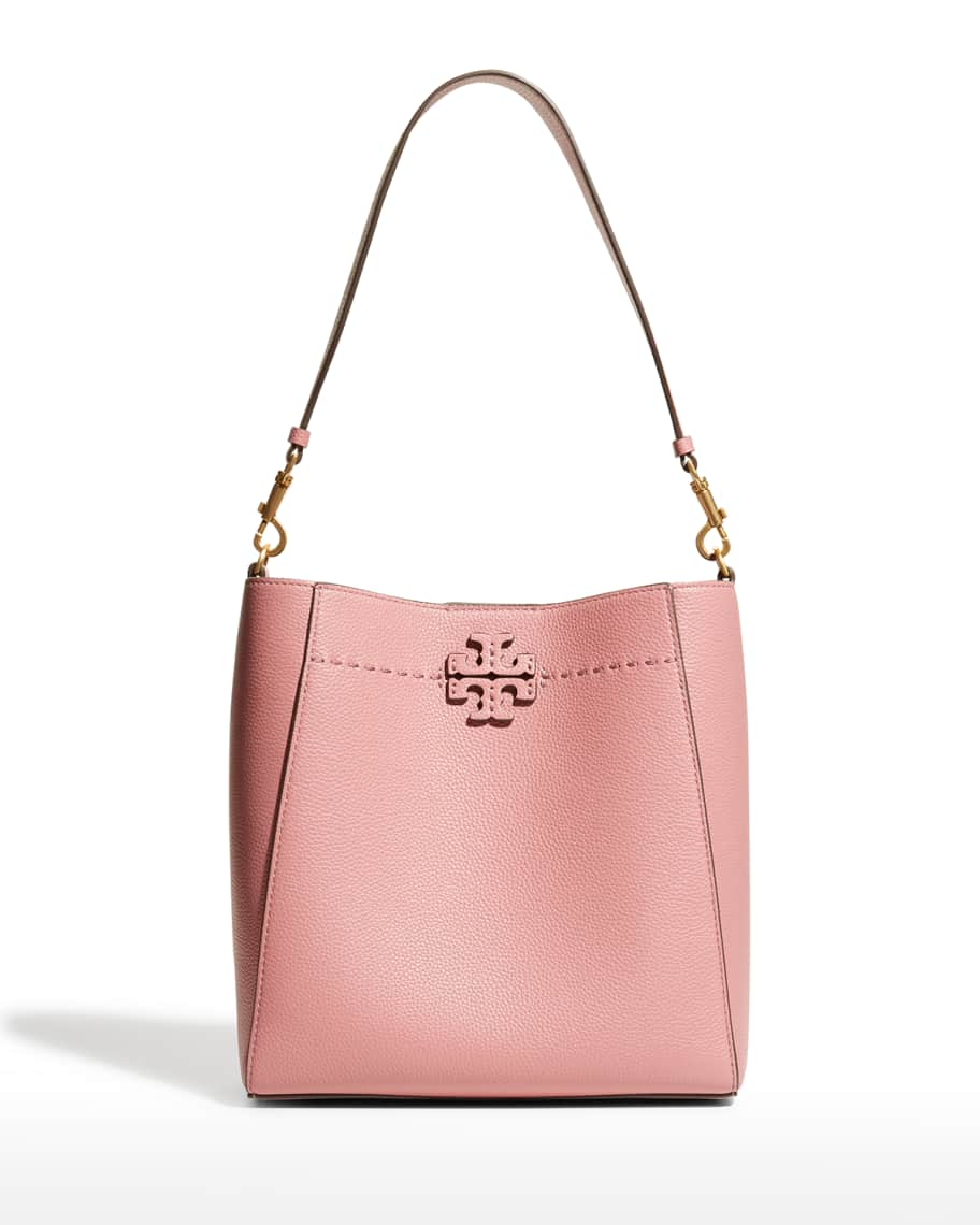 Tory Burch Mcgraw Leather Bucket Bag - Neutrals