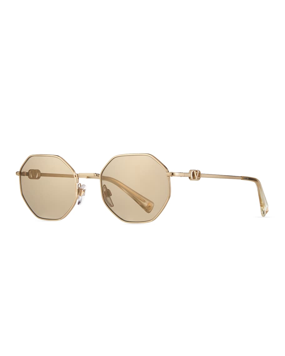Valentino Garavani VLOGO Octagon Metal Sunglasses Neiman Marcus