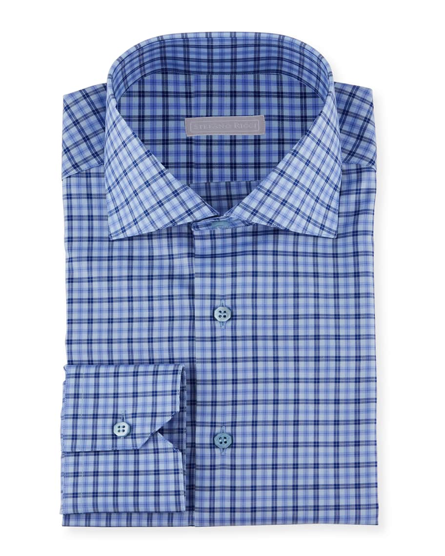 Stefano Ricci Men's Medium Check Dress Shirt | Neiman Marcus