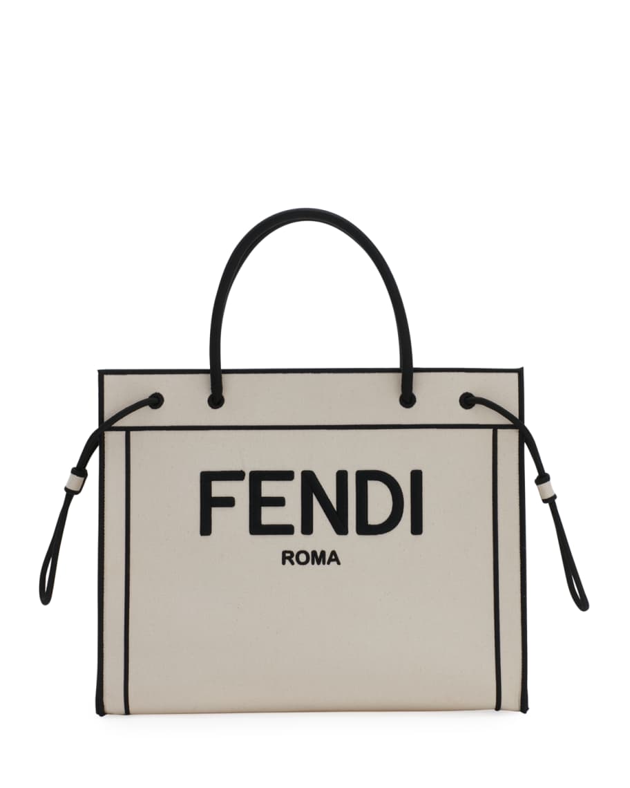 Fendi Roma Large Canvas Shopper Tote Bag