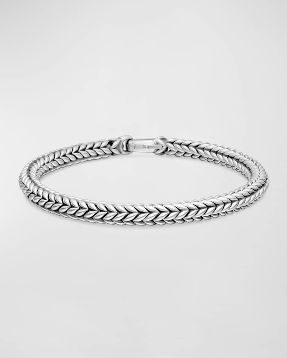 David Yurman Men's Chevron Bead Bracelet in Silver, 6mm