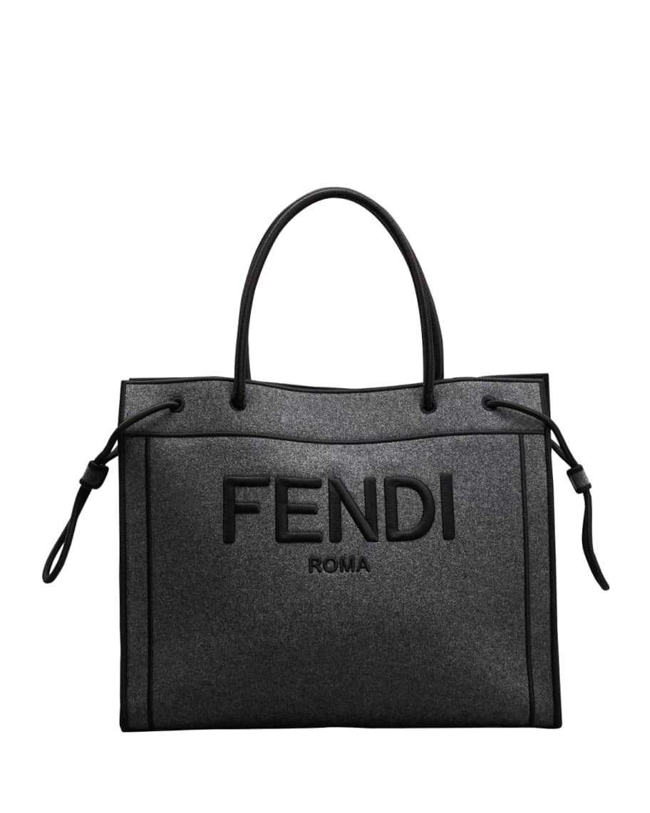 Roma Large Melange Flannel Shopper Tote Bag
