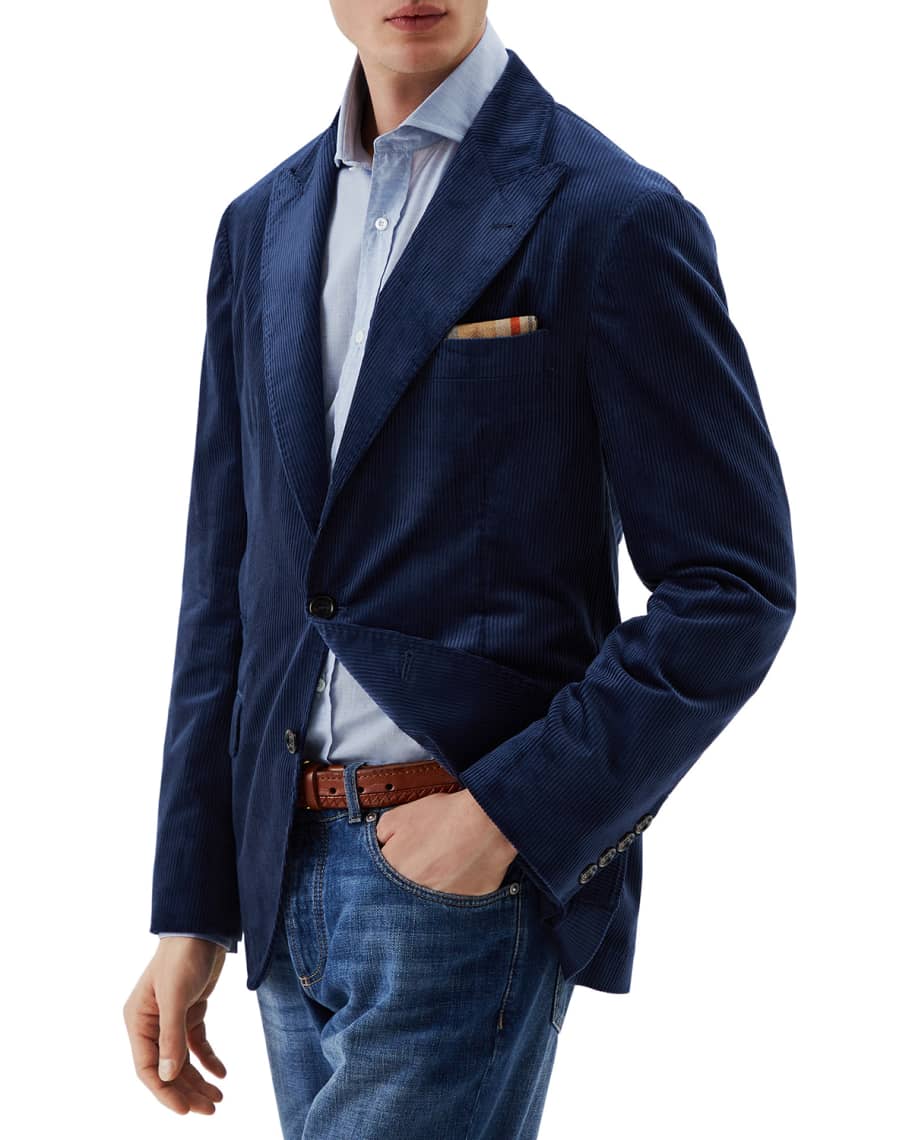 Brunello Cucinelli - Blue sports jacket with a logo MTU209032G buy at Symbol