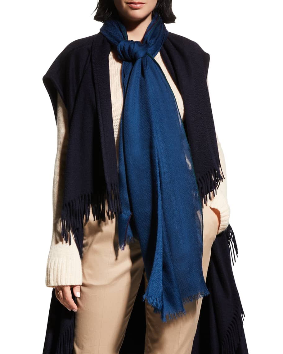 Frost Wool & Cashmere Scarf Classic Cable Knit Scarf
