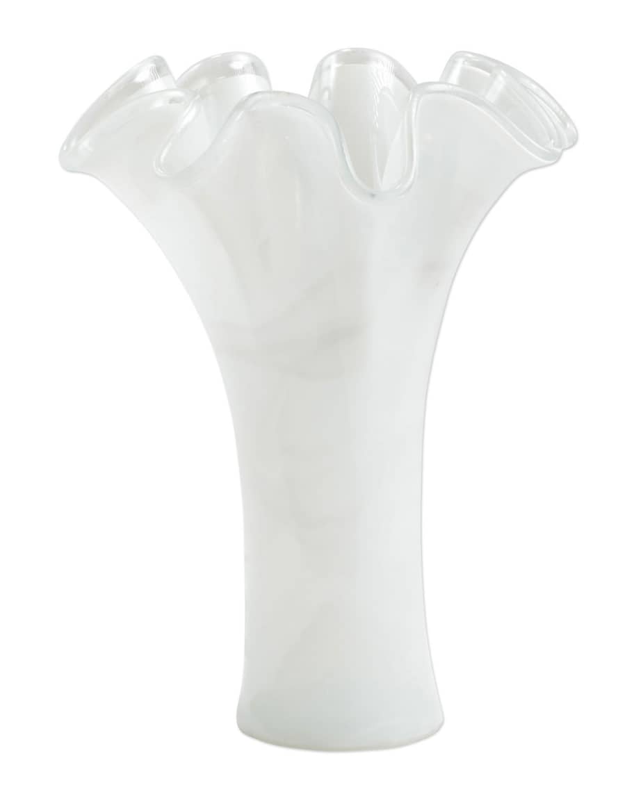 Vietri Onda Glass White Short Vase main image 0