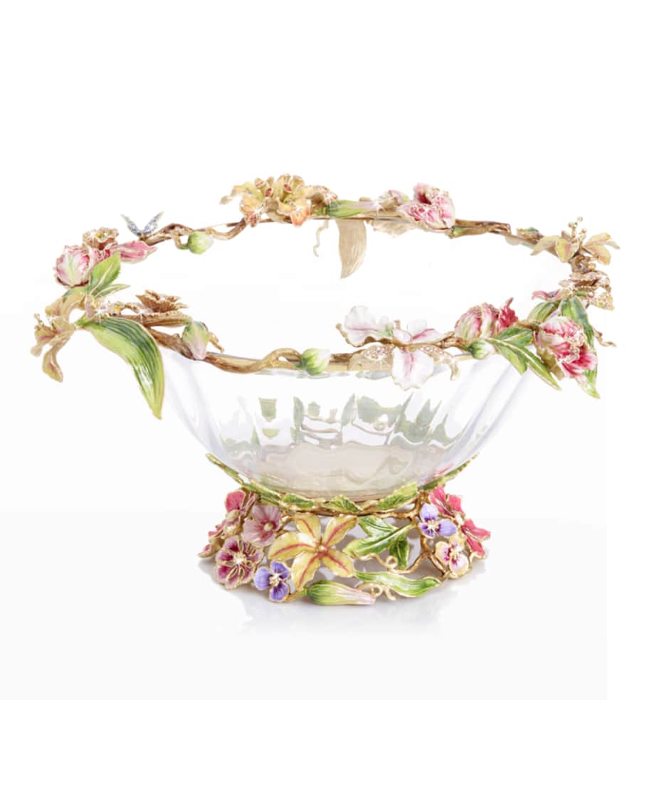 Jay Strongwater Dutch Floral Glass Bowl