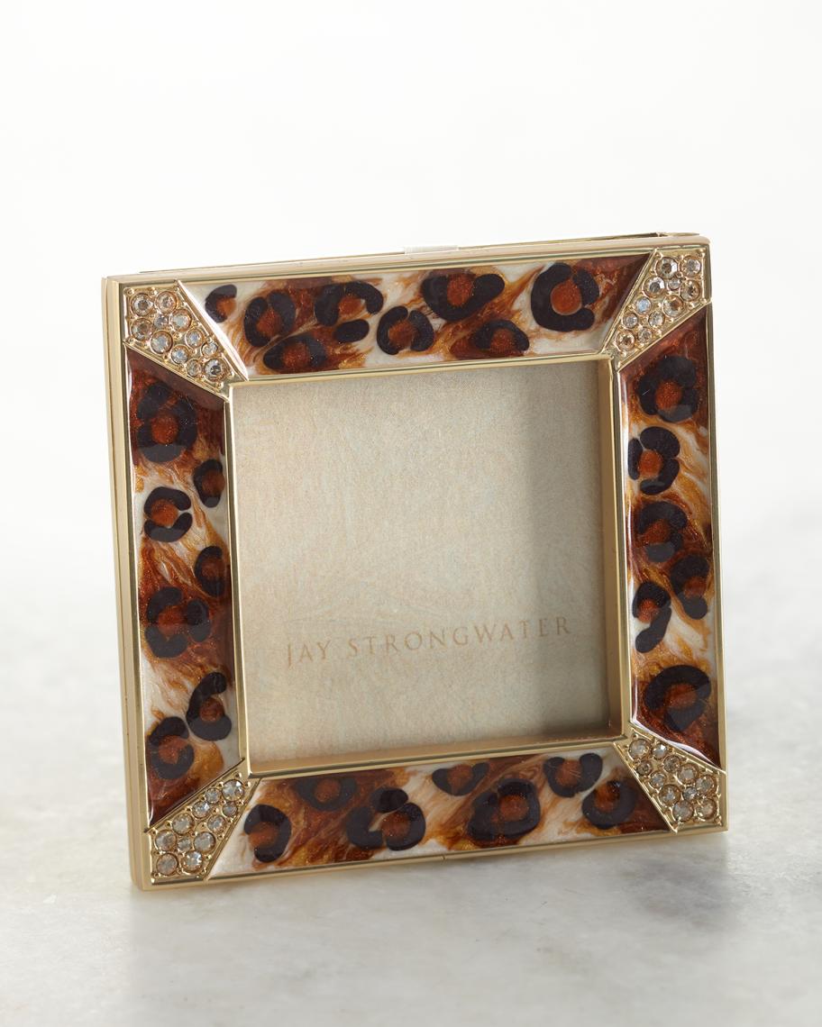 Cornice Quadrata Jay Strongwater - Design Zebrato Con Cristalli, 7x7 Cm - Foto 9