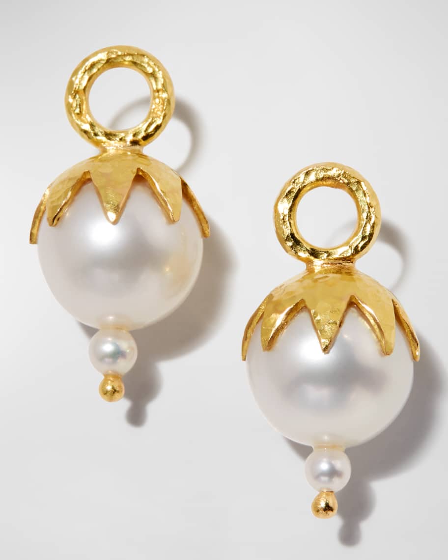 Elizabeth Locke 19k Freshwater Pearl Earring Pendants | Neiman Marcus