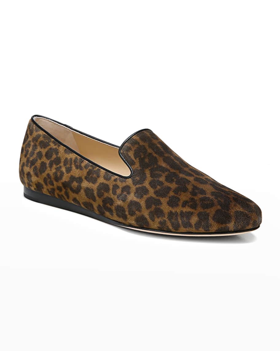 Veronica Beard Griffin Leopard Print Suede Loafers Neiman Marcus