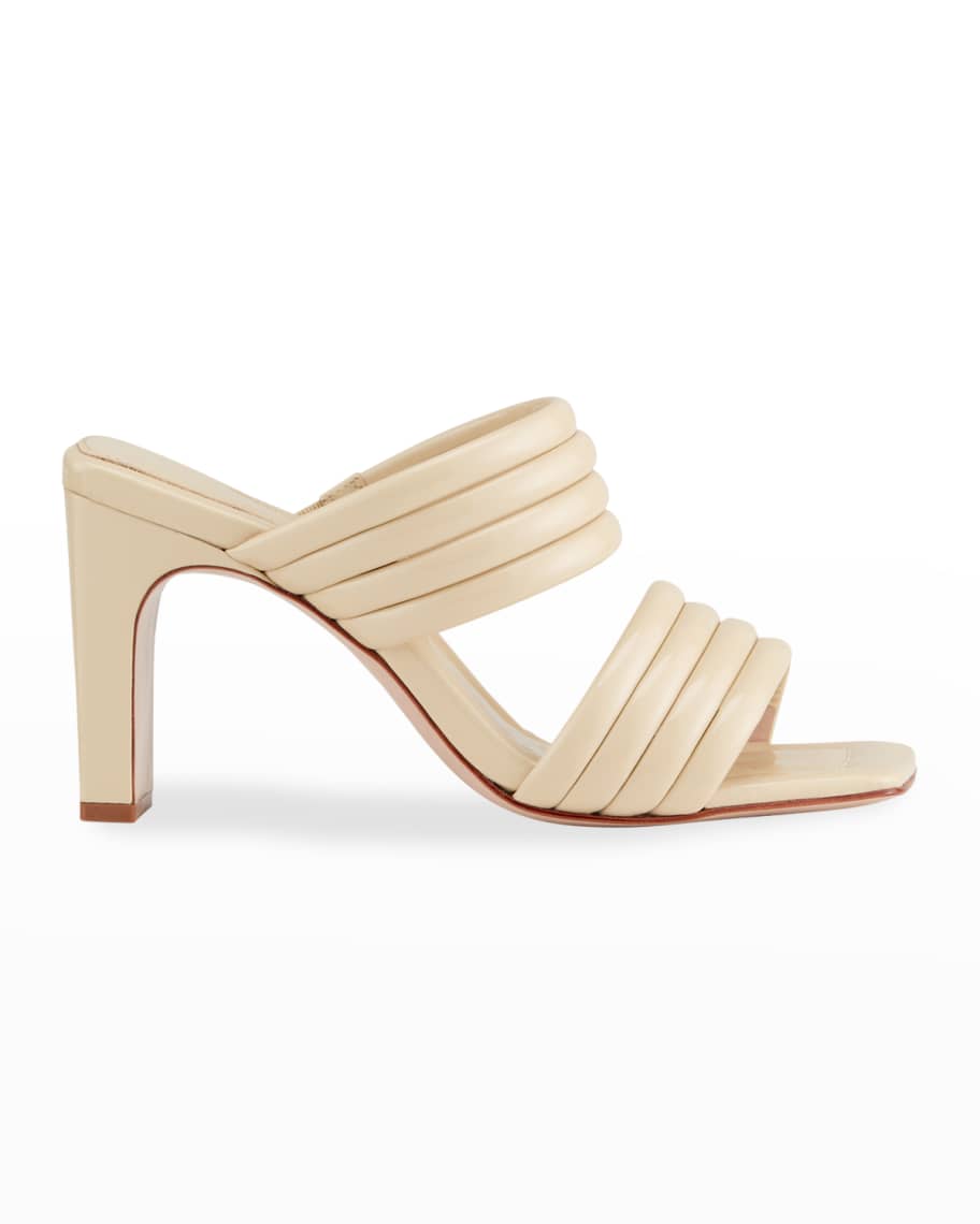 Schutz Naiara Two-Band Slide Sandals, Cream | Neiman Marcus