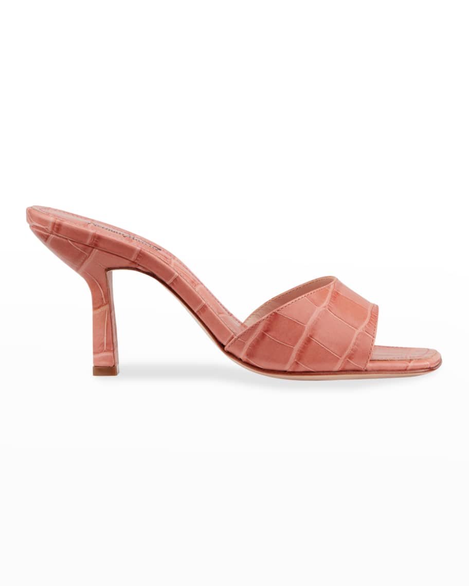 Schutz Posseni Mock-Croc Slide High-Heel Sandals | Neiman Marcus
